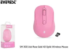 Everest Sm-300 Usb Rose Gold 4D Optik Süper Sessiz Aalkalin Pil Kablosuz Mouse