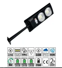 Horoz Compact 20W Led Solar Sokak Armatürü 230Lm 6400K Smd Led Beyaz Işık Su Geçirmez (12-15 Saat)