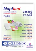 Mapilam 80 Micron Parlak Laminasyon Filmi (Küçük Kimlik) (78X102) 100 Lü