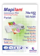 Mapilam 150 Micron Parlak Laminasyon Filmi (Küçük Kimlik) (78X102) 100 Lü