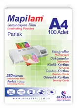 Mapilam 250 Micron Parlak Laminasyon Filmi (A4) 100 Lü
