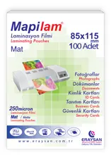 Mapilam 250 Micron Mat Laminasyon Filmi (Büyük Kimlik) (85X115) 100Lü