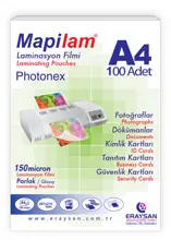 Mapilam 150 Micron Sıcak Photonex Laminasyon Filmi (A4) 100 Lü