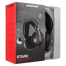 Rampage Rm-K6 Stark Plus Usb 7.1 Double Rgb Efektli Metalik Gri Gaming Oyuncu Mikrofonlu Kulaklık