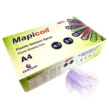 Mapicoil 4:1 Plastik Helezon Spiral 10Mm Şeffaf 100 Ad. 48 Lop