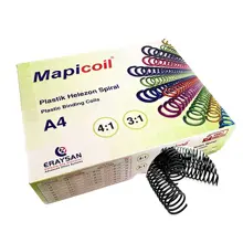 Mapicoil 4:1 Plastik Helezon Spiral 20Mm Siyah 100 Ad. 48 Lop