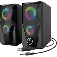 Mikado Md-356 2.0 5Wx2Ch Rgb Ledli Siyah Usb Multimedia Oyuncu Speaker Hoparlör