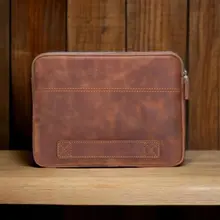 Awe 14 İnç Macbook Ve Pc Uyumlu Deri Kılıf Tn2 Kahve